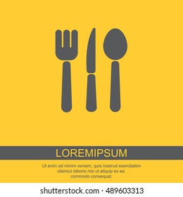 Web line icon. Cutlery (spoon, fork, knife)