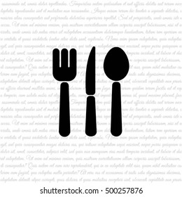 Web line icon. Cutlery (spoon, fork, knife)