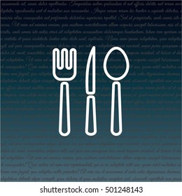 Web line icon. Cutlery (spoon, fork, knife)