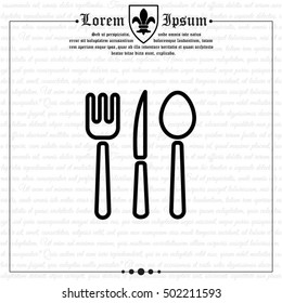 Web line icon. Cutlery (spoon, fork, knife)