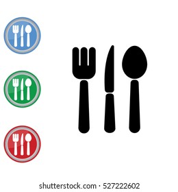 Web line icon. Cutlery (spoon, fork, knife)
