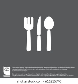 Web line icon. Cutlery (spoon, fork, knife)