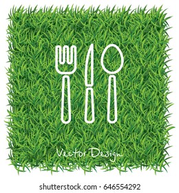 Web line icon. Cutlery (spoon, fork, knife)