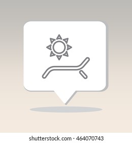 Web line icon. Deckchair and sun