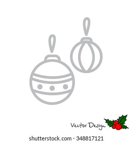 Web line icon. Decorations for the Christmas tree, Christmas balls