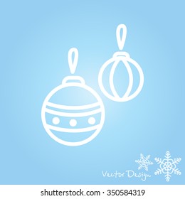 Web line icon. Decorations for the Christmas tree, Christmas balls