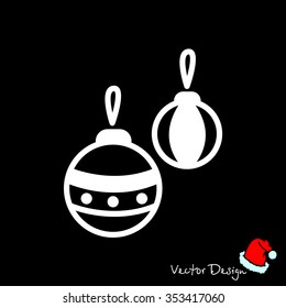 Web line icon. Decorations for the Christmas tree, Christmas balls