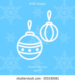 Web line icon. Decorations for the Christmas tree, Christmas balls
