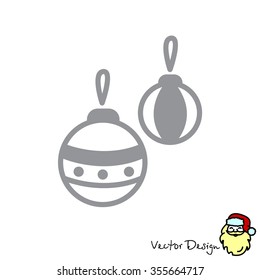 Web line icon. Decorations for the Christmas tree, Christmas balls
