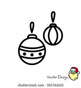 Web line icon. Decorations for the Christmas tree, Christmas balls