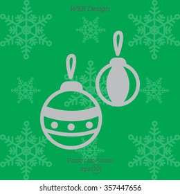 Web line icon. Decorations for the Christmas tree, Christmas balls
