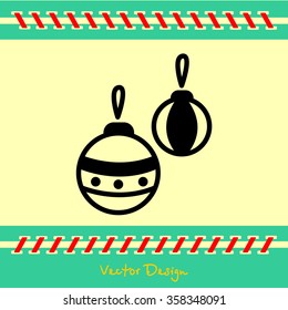 Web line icon. Decorations for the Christmas tree, Christmas balls