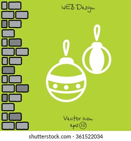 Web line icon. Decorations for the Christmas tree, Christmas balls