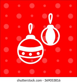 Web line icon. Decorations for the Christmas tree, Christmas balls