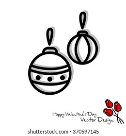 Web line icon. Decorations for the Christmas tree, Christmas balls