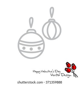 Web line icon. Decorations for the Christmas tree, Christmas balls