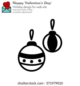 Web line icon. Decorations for the Christmas tree, Christmas balls