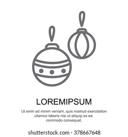 Web line icon. Decorations for the Christmas tree, Christmas balls