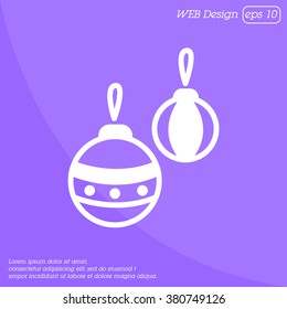 Web line icon. Decorations for the Christmas tree, Christmas balls