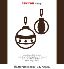 Web line icon. Decorations for the Christmas tree, Christmas balls
