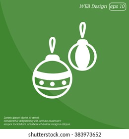 Web line icon. Decorations for the Christmas tree, Christmas balls