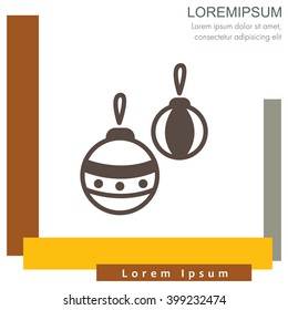 Web line icon. Decorations for the Christmas tree, Christmas balls