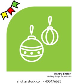 Web line icon. Decorations for the Christmas tree, Christmas balls