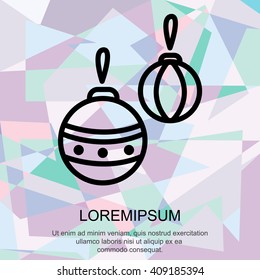Web line icon. Decorations for the Christmas tree, Christmas balls