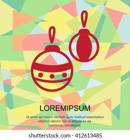 Web line icon. Decorations for the Christmas tree, Christmas balls