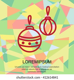 Web line icon. Decorations for the Christmas tree, Christmas balls