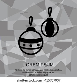 Web line icon. Decorations for the Christmas tree, Christmas balls