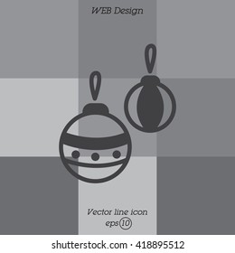 Web line icon. Decorations for the Christmas tree, Christmas balls