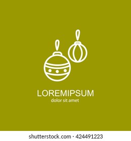 Web line icon. Decorations for the Christmas tree, Christmas balls