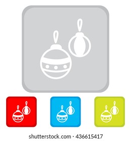 Web line icon. Decorations for the Christmas tree, Christmas balls