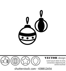 Web line icon. Decorations for the Christmas tree, Christmas balls