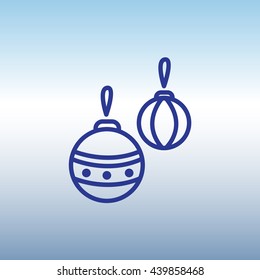 Web line icon. Decorations for the Christmas tree, Christmas balls