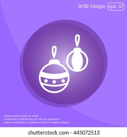 Web line icon. Decorations for the Christmas tree, Christmas balls
