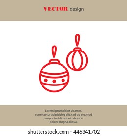 Web line icon. Decorations for the Christmas tree, Christmas balls