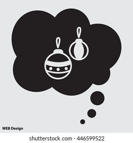 Web line icon. Decorations for the Christmas tree, Christmas balls