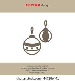 Web line icon. Decorations for the Christmas tree, Christmas balls