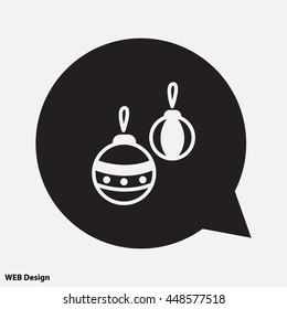 Web line icon. Decorations for the Christmas tree, Christmas balls