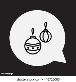 Web line icon. Decorations for the Christmas tree, Christmas balls