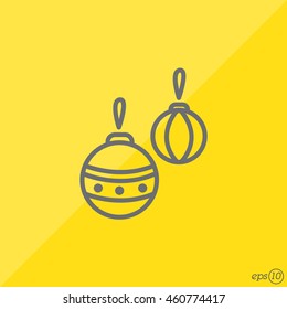 Web line icon. Decorations for the Christmas tree, Christmas balls