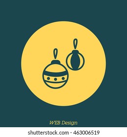 Web line icon. Decorations for the Christmas tree, Christmas balls