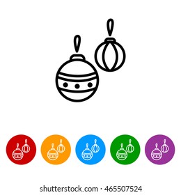 Web line icon. Decorations for the Christmas tree, Christmas balls