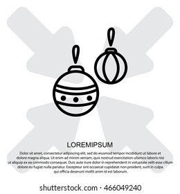 Web line icon. Decorations for the Christmas tree, Christmas balls