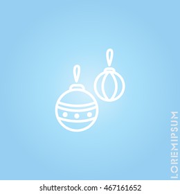 Web line icon. Decorations for the Christmas tree, Christmas balls