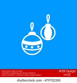 Web line icon. Decorations for the Christmas tree, Christmas balls