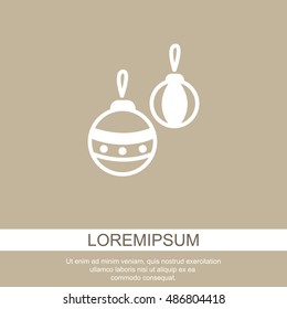 Web line icon. Decorations for the Christmas tree, Christmas balls