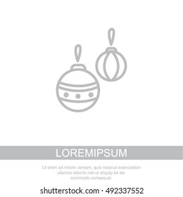 Web line icon. Decorations for the Christmas tree, Christmas balls